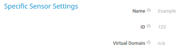 Specific Sensor Settings Specific Sensor Settings